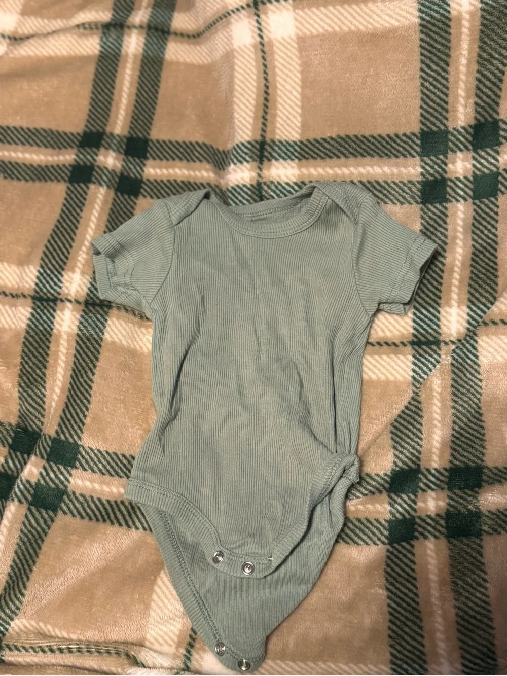 Ribbed Sage Green Baby One-Piece Bodysuit